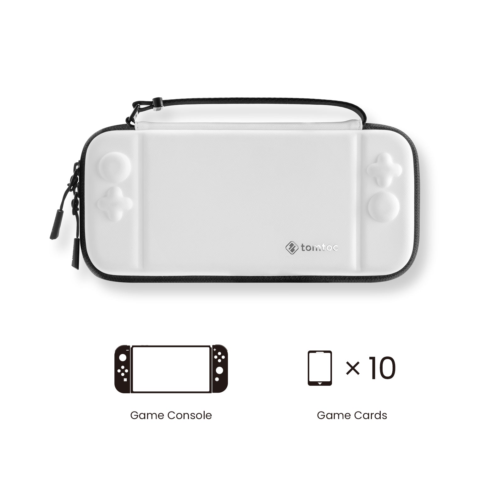  tomtoc Slim Carrying Case for Nintendo Switch / OLED Model,  Protective Switch Sleeve with 10 Game Cartridges, Hard Portable Travel  Carry Case, with Original Patent and Military Grade Protection, White 